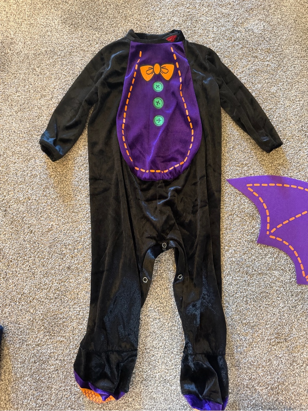 Baby Black and Purple Bat Costume Bodysuit